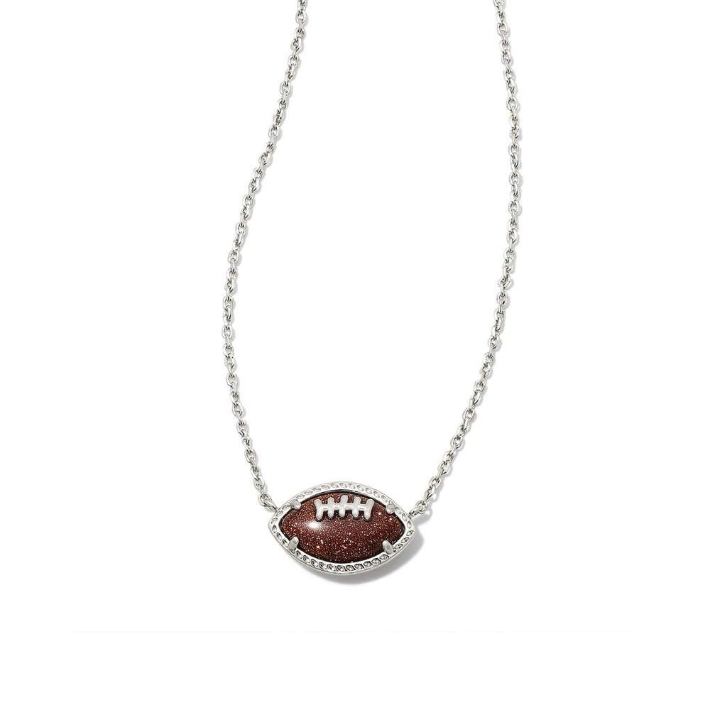 Kendra Scott Silver Football Necklace NWT / Dustbag Included / MSRP $75